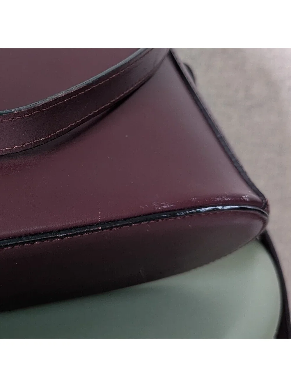 Firmin Made in Italy burgundy leather bucket bag